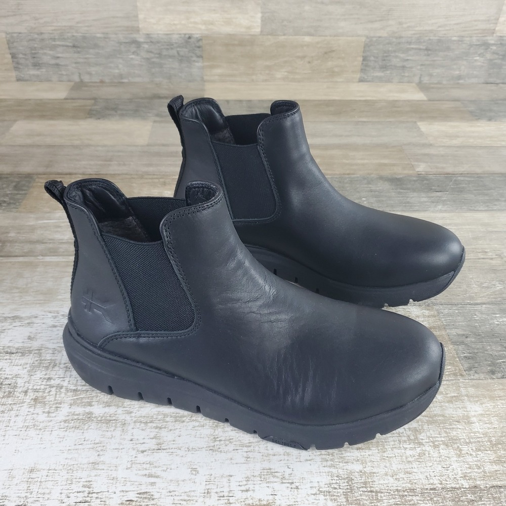 Kuru Womens Flex Astra Sneaker Boots Sz 9 Jet Black Leather Pull On